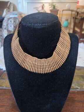 Vintage Coro Pegasus Cleopatra Egyptian Revival Brass Collar Necklace